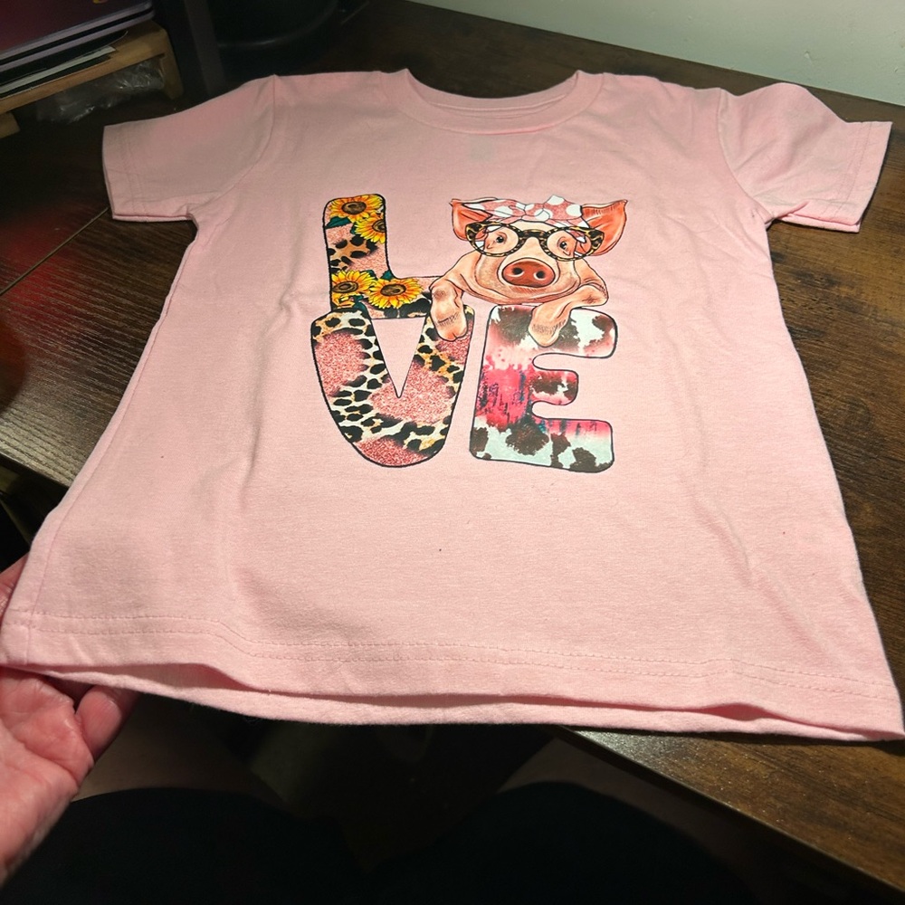 Girls 4T pink pig T Shirt